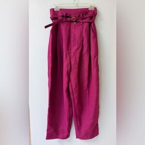 Cider Pink Paper-Bag Waist Trousers
